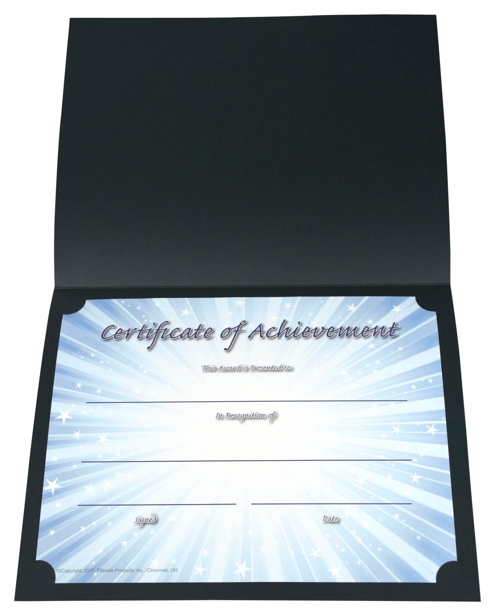 Achieve It! Congratulations Award Covers, Linen, Black, Pack of 25, Item Number 2105087